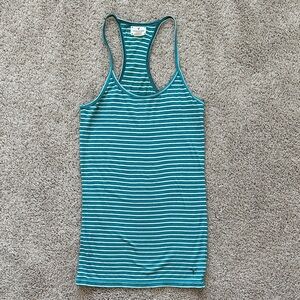 Y2K Vintage American Eagle Outfitters Teal Striped Tank Top